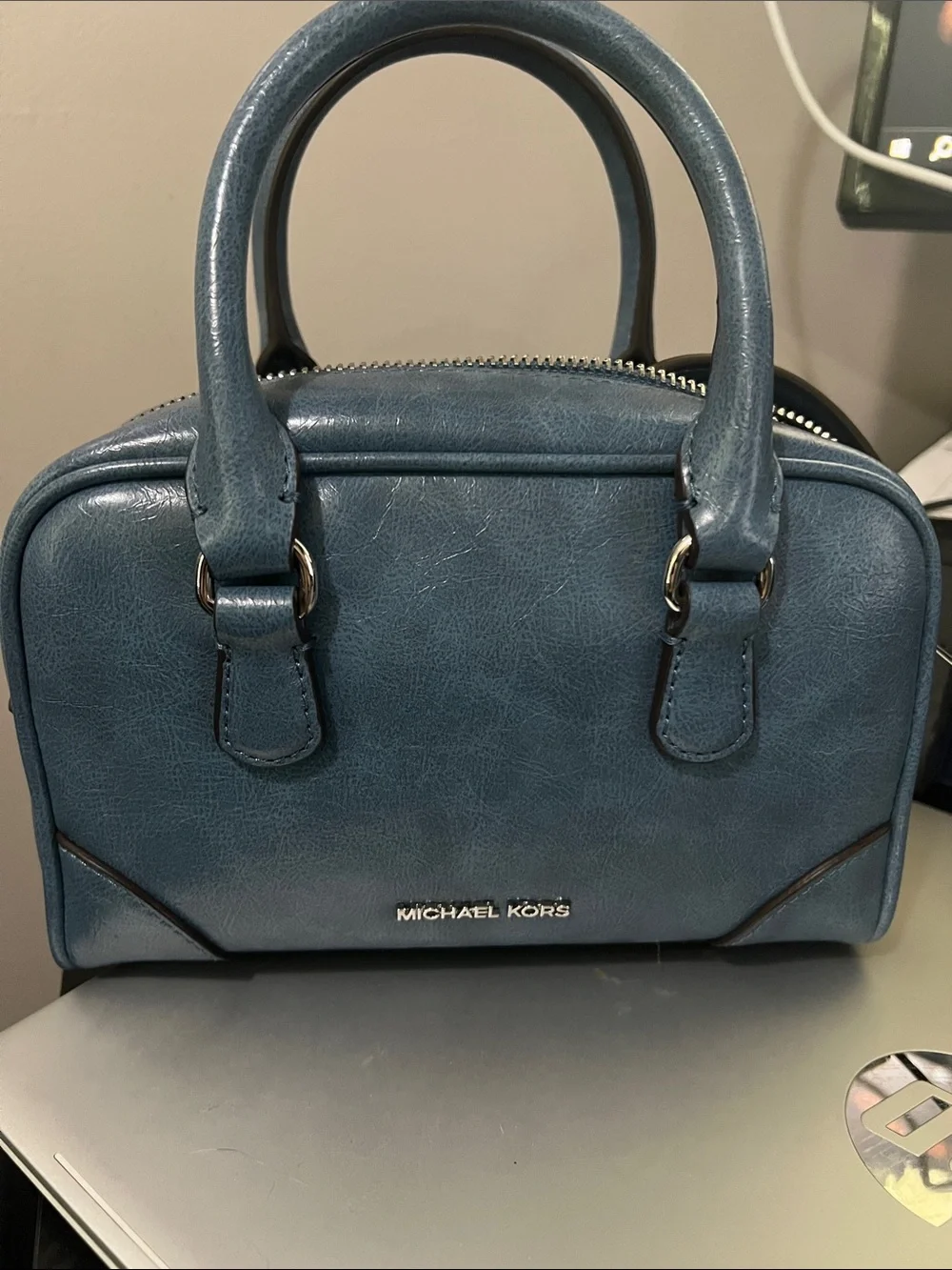 Michael Kors Teal Blue Dome Satchel